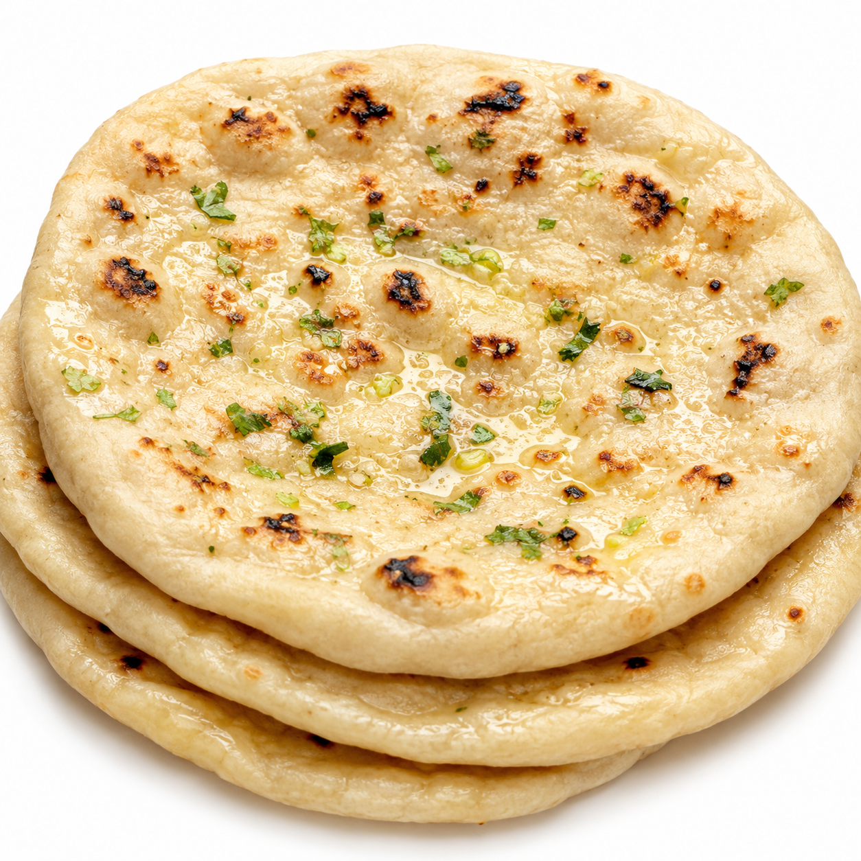 Freshly baked Garlic Naan — Taj Mahal Indian Restaurant, Saskatoon SK